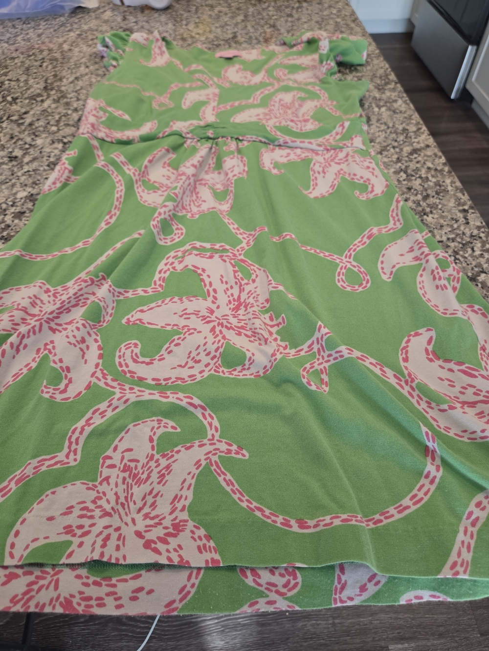 Lilly Pulitzer Green and Pink Abstract Floral Dress
